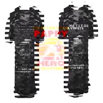 I Have Two Titles Pappy Hero Funny Quote Retro Fathers Day Raglan Baseball Tee Men's Short Sleeve V-neck 3D Print Retro Tshirt | Mazezy