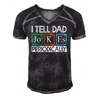 I Tell Dad Jokes Periodically Funny Vintage Fathers Day Men's Short Sleeve V-neck 3D Print Retro Tshirt | Mazezy