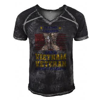 Im A Dad A Grandpa And A Vietnam Veteran Nothing Scares Me Men's Short Sleeve V-neck 3D Print Retro Tshirt | Mazezy