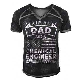 Im A Dad And Chemical Engineer Fathers Day & 4Th Of July Men's Short Sleeve V-neck 3D Print Retro Tshirt - Seseable