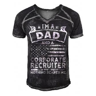 Im A Dad And Corporate Recruiter Fathers Day & 4Th Of July Men's Short Sleeve V-neck 3D Print Retro Tshirt - Seseable