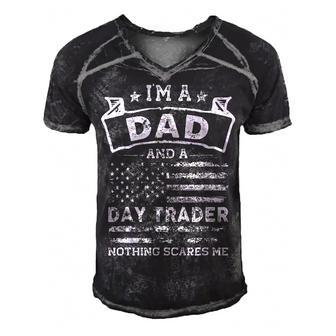 Im A Dad And Day Trader Funny Fathers Day & 4Th Of July Men's Short Sleeve V-neck 3D Print Retro Tshirt - Seseable