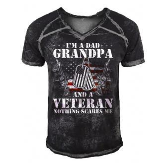 Im A Dad Grandpa Veteran Fathers Day S Men's Short Sleeve V-neck 3D Print Retro Tshirt | Mazezy