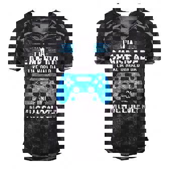 Im A Gaming Dad Video Gamer Geeks Daddy Gamer Dad Gaming Men's Short Sleeve V-neck 3D Print Retro Tshirt | Mazezy
