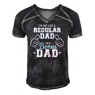 Im Not Like A Regular Dad Im A Bonus Dad Men's Short Sleeve V-neck 3D Print Retro Tshirt