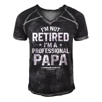 Im Not Retired Im A Professional Papa Fathers Day Gift Raglan Baseball Tee Men's Short Sleeve V-neck 3D Print Retro Tshirt | Mazezy