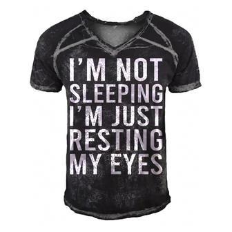 Im Not Sleeping Im Just Resting My Eyes Dad Joke Men's Short Sleeve V-neck 3D Print Retro Tshirt - Seseable