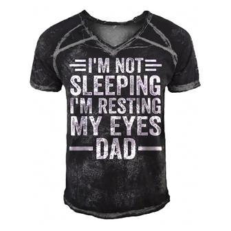 Im Not Sleeping Im Just Resting My Eyes Dad Sleeping  Men's Short Sleeve V-neck 3D Print Retro Tshirt