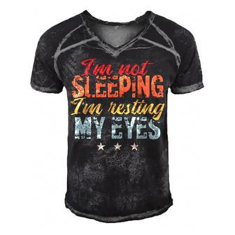 Im Not Sleeping Im Just Resting My Eyes Men's Short Sleeve V-neck 3D Print Retro Tshirt | Seseable CA
