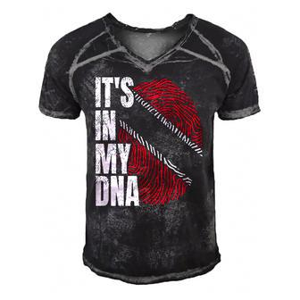 Its In My Dna Trinidad And Tobago Funny Black History Month Men's Short Sleeve V-neck 3D Print Retro Tshirt | Mazezy