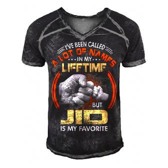 Jid Grandpa Gift A Lot Of Name But Jid Is My Favorite Men's Short Sleeve V-neck 3D Print Retro Tshirt - Seseable
