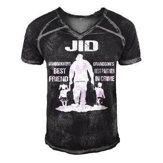 Jid Grandpa Gift Jid Best Friend Best Partner In Crime Men's Short Sleeve V-neck 3D Print Retro Tshirt - Seseable
