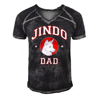 Jindo Dad Fathers Day Gift Men's Short Sleeve V-neck 3D Print Retro Tshirt | Mazezy