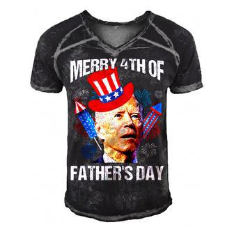 Joe Biden Confused Merry 4Th Of Fathers Day Fourth Of July Men's Short Sleeve V-neck 3D Print Retro Tshirt - Seseable