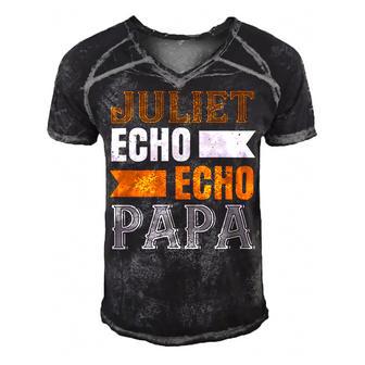 Juliet Echo Echo Papa Fathers Day Gift Men's Short Sleeve V-neck 3D Print Retro Tshirt - Monsterry UK