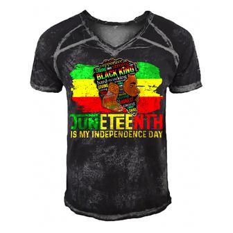 Juneteenth Is My Independence Day Black King Fathers Day Men's Short Sleeve V-neck 3D Print Retro Tshirt | Favorety DE