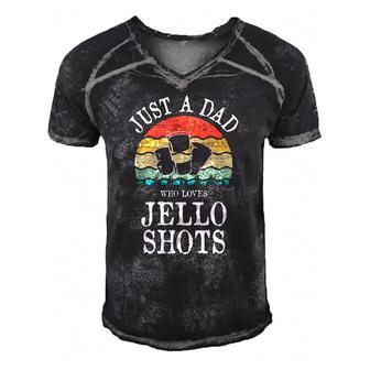 Just A Dad Who Loves Jello Shots Men's Short Sleeve V-neck 3D Print Retro Tshirt | Mazezy