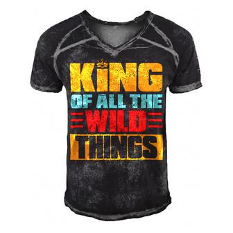 King Of All The Wild Things Father Of Boys & Girls Men's Short Sleeve V-neck 3D Print Retro Tshirt - Monsterry DE