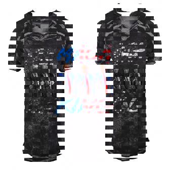 Maga King Ultra Maga Patriotic Trump Patriotic American Flag Men's Short Sleeve V-neck 3D Print Retro Tshirt | Mazezy