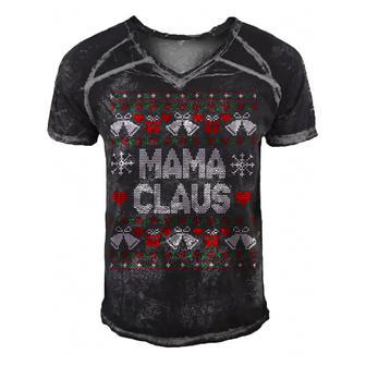 Mama Claus Christmas Ugly Sweater Men's Short Sleeve V-neck 3D Print Retro Tshirt | Favorety