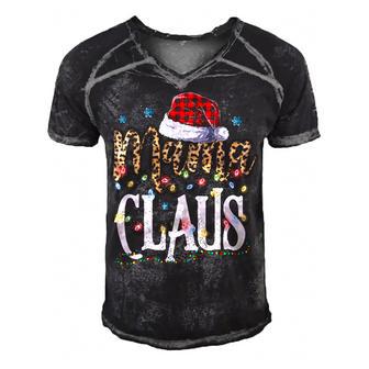 Mama Nana Claus Christmas Pajamas 505 Shirt Men's Short Sleeve V-neck 3D Print Retro Tshirt | Favorety