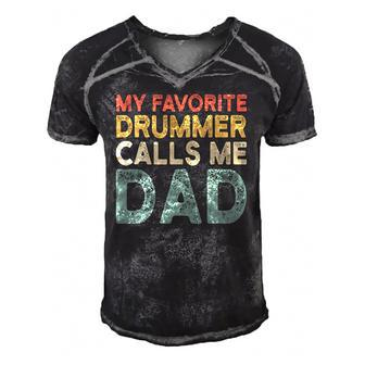 Marching Band Retro Drumline Dad Funny Gift For Daddy Men's Short Sleeve V-neck 3D Print Retro Tshirt | Mazezy