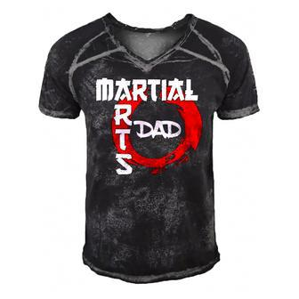 Martial Arts Dad Funny Gift Idea Fathers Day Grandpa Men's Short Sleeve V-neck 3D Print Retro Tshirt | Mazezy