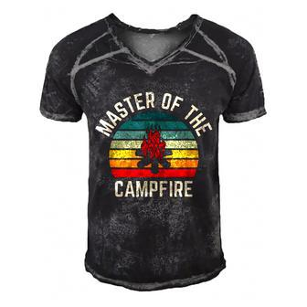 Master Of The Campfire Vintage Camping Men's Short Sleeve V-neck 3D Print Retro Tshirt - Monsterry