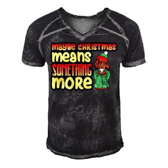 Maybe Christmas Means Something More 557 Shirt Men's Short Sleeve V-neck 3D Print Retro Tshirt | Favorety