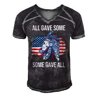 Memorial Day Military Vintage Us Patriotic American Skull Men's Short Sleeve V-neck 3D Print Retro Tshirt | Mazezy