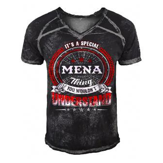 Mena Shirt Family Crest Mena T Shirt Mena Clothing Mena Tshirt Mena Tshirt Gifts For The Mena Men's Short Sleeve V-neck 3D Print Retro Tshirt - Seseable