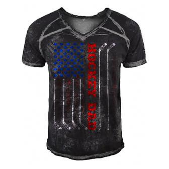 Mens 4Th Of July Us Flag Hockey Dad For Fathers Day Men's Short Sleeve V-neck 3D Print Retro Tshirt - Seseable