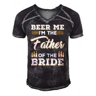 Mens Beer Me Im The Father Of The Bride Men's Short Sleeve V-neck 3D Print Retro Tshirt | Mazezy