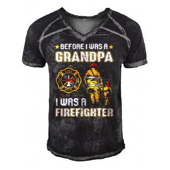 Mens Before I Was A Grandpa I Was A Firefightergifts Men's Short Sleeve V-neck 3D Print Retro Tshirt | Mazezy