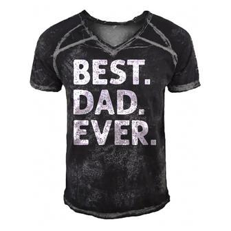 Mens Best Dad Ever Funny Fathers Day Men's Short Sleeve V-neck 3D Print Retro Tshirt | Mazezy