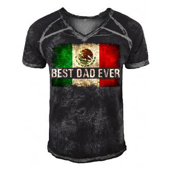 Mens Best Mexican Dad Ever Mexican Flag Pride Fathers Day Gift  V2 Men's Short Sleeve V-neck 3D Print Retro Tshirt