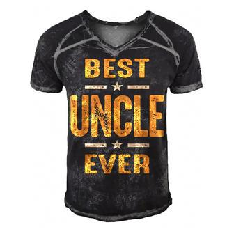 Mens Best Uncle Ever Christmas DadGrandpa Funny  Men's Short Sleeve V-neck 3D Print Retro Tshirt