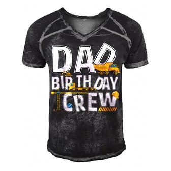 Mens Construction Dad Birthday Crew Party Worker Dad Men's Short Sleeve V-neck 3D Print Retro Tshirt - Seseable