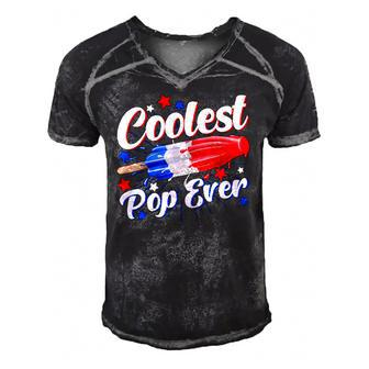 Mens Coolest Pop Ever Popsicle Funny Retro Bomb 4Th Of July Men's Short Sleeve V-neck 3D Print Retro Tshirt | Mazezy