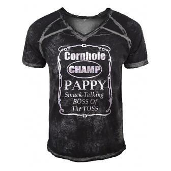 Mens Cornhole Champion Boss Of The Toss Pappy Men's Short Sleeve V-neck 3D Print Retro Tshirt | Mazezy