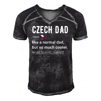 Mens Czech Dad Definition - Funny Czechia Daddy Flag Men's Short Sleeve V-neck 3D Print Retro Tshirt | Mazezy