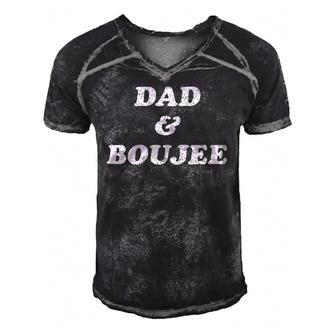 Mens Dad And Boujee Funny Fathers Day Top Men's Short Sleeve V-neck 3D Print Retro Tshirt | Mazezy