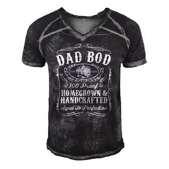 Mens Dad Bod Funny Whiskey Bourbon Lover Fathers Day Gift For Dad Men's Short Sleeve V-neck 3D Print Retro Tshirt | Mazezy