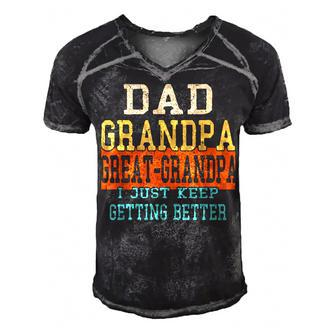 Mens Dad Grandpa Great-Grandpa Fathers Day From Daughter Wife Men's Short Sleeve V-neck 3D Print Retro Tshirt | Mazezy