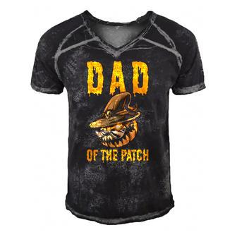 Mens Dad Of The Patch Pumpkin Halloween Costume Daddy Men's Short Sleeve V-neck 3D Print Retro Tshirt | Mazezy