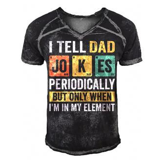 Mens Daddy I Tell Dad Jokes Periodically Fathers Day Men's Short Sleeve V-neck 3D Print Retro Tshirt | Mazezy DE