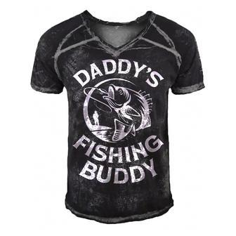Mens Daddys Fishing Buddy Young Fishing Man Gift For Boys Kids Men's Short Sleeve V-neck 3D Print Retro Tshirt - Seseable