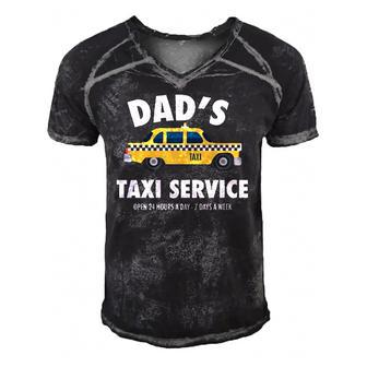 Mens Dads Taxi Service Driving Fathers Day Gift From Kids Men's Short Sleeve V-neck 3D Print Retro Tshirt | Mazezy