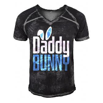 Mens Easter Daddy Bunny Costume Funny Family Matching Easter Men's Short Sleeve V-neck 3D Print Retro Tshirt | Mazezy