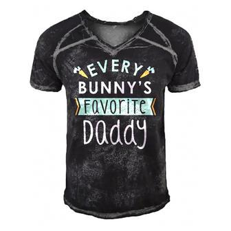 Mens Every Bunnys Favorite Daddy Cute Easter Gift Men's Short Sleeve V-neck 3D Print Retro Tshirt | Mazezy